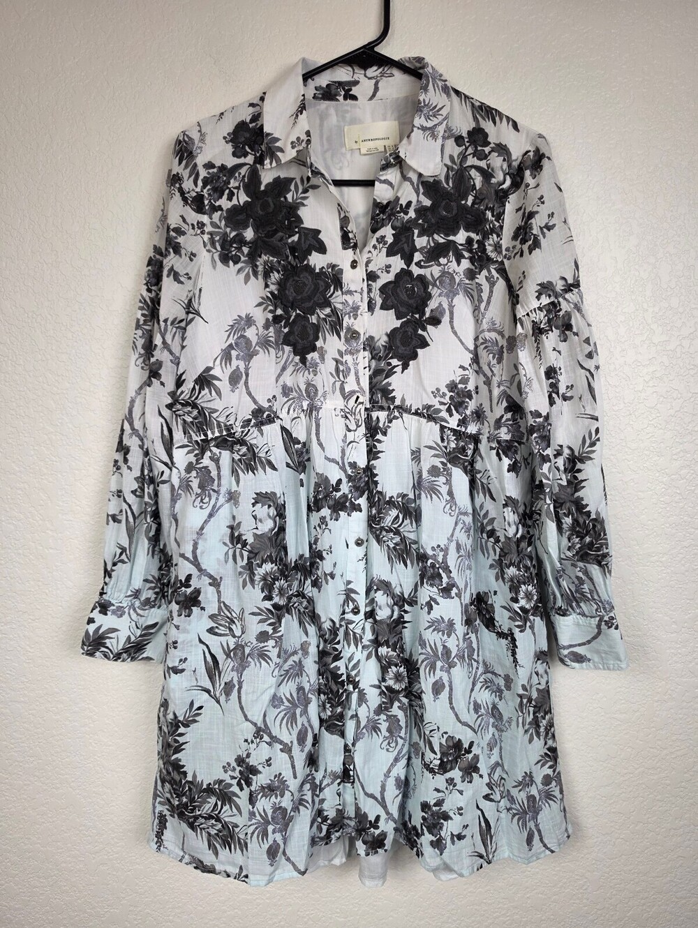 Anthropologie Floral Print Button-Up Dress